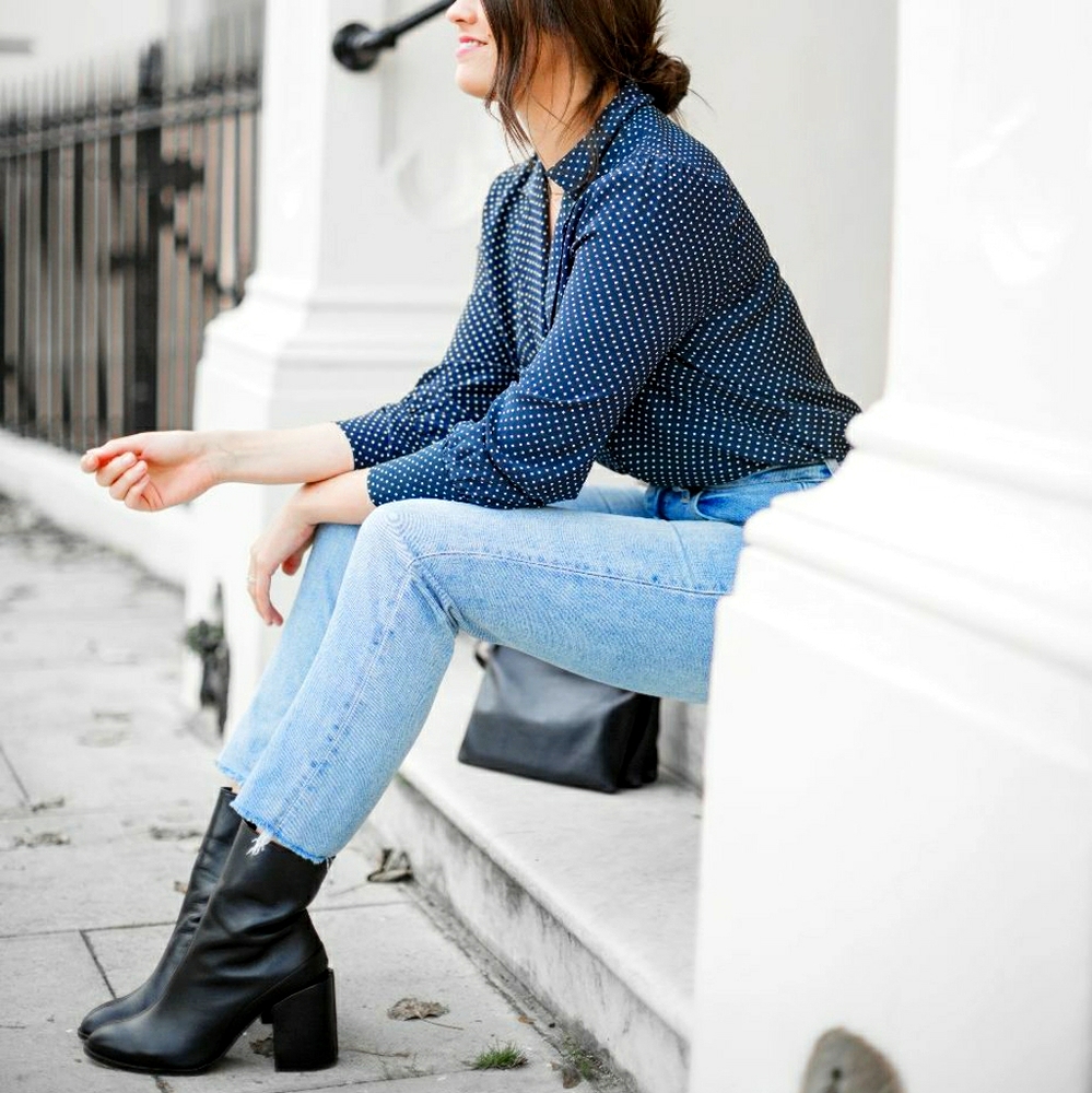 Topshop Authentic Raw Hem Straight Jean in Bleach